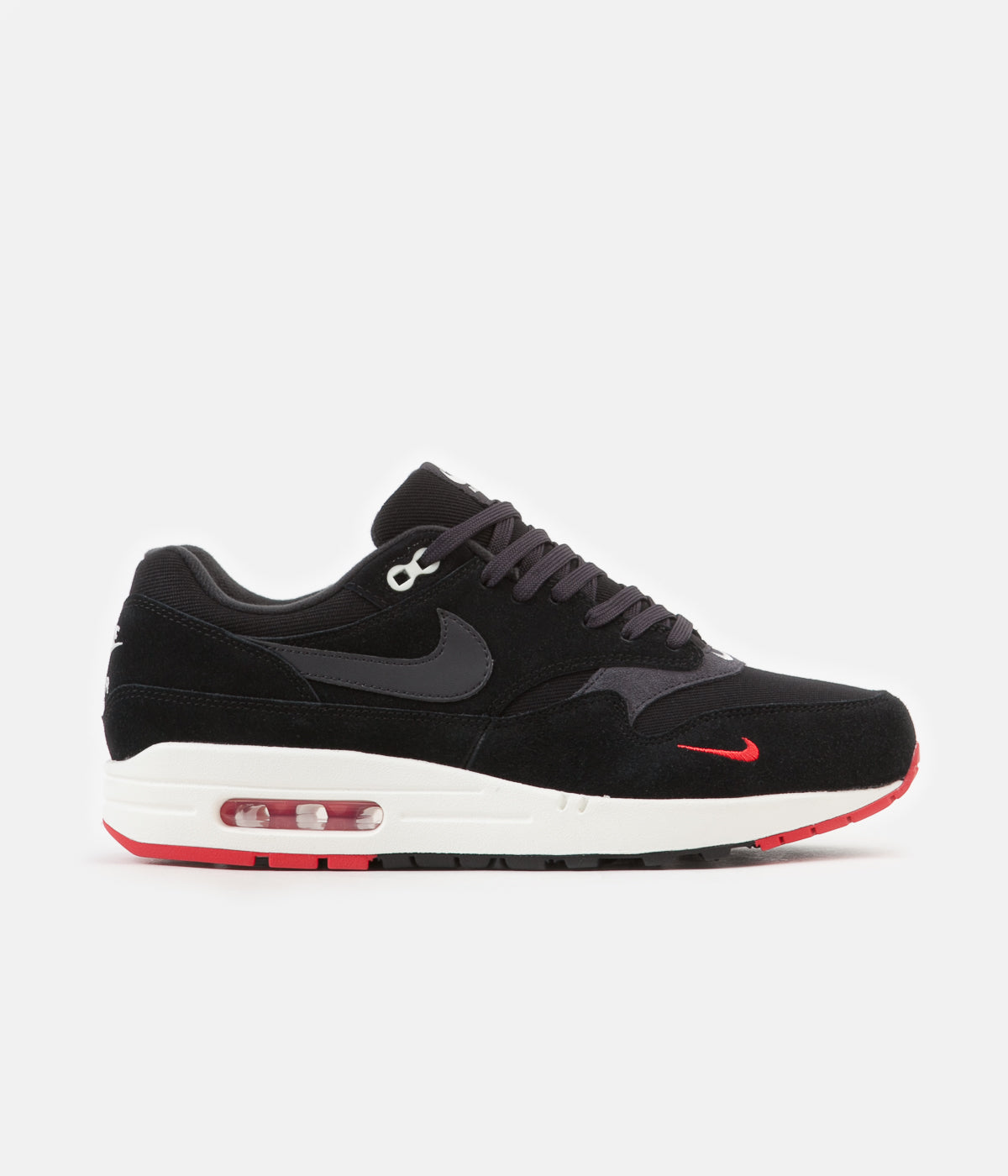 Nike Air Max 1 Premium Black University Red Sail Oil Grey STASP